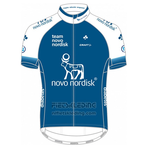 2017 Fietskleding Novo Nordisk Blauw Korte Mouwen en Koersbroek